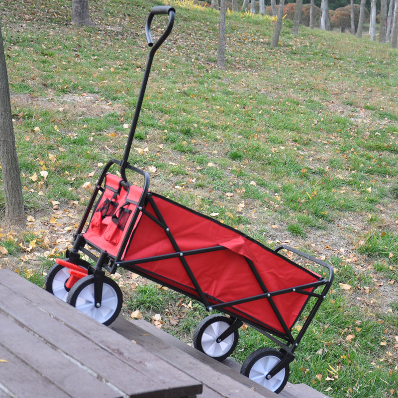 Chariot utilitaire, chariot de plage pliable, Rouge