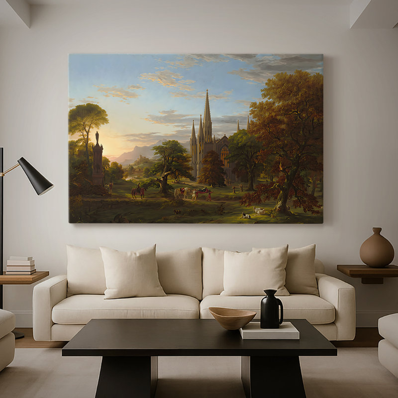 Le départ-Thomas Cole-Gallery, toile tendue-1837, 32 x 48