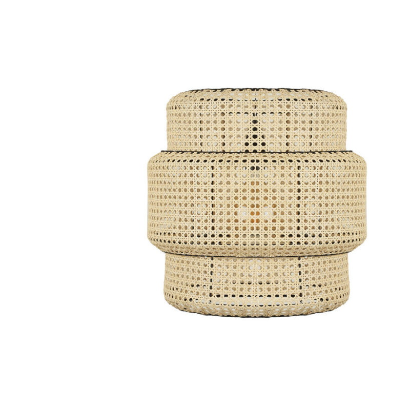Lustre élégant en rotin, hauteur réglable 27,6 - 39,4 pouces | Design bohémien et scandinave, 15,7 pouces de diamètre | Pièces en métal avec peinture statique au four | Douille E27, 40 W maximum | Parfait pour les décorations du Sud-Ouest et de la