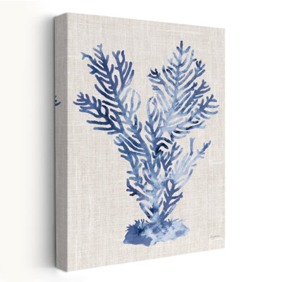 Minimalist And Coastal Shibori Coral I On Linen