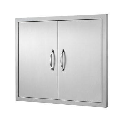 Armoire pour îlot de barbecue en acier inoxydable avec crochets et charnières réversibles 31 po x 24 po