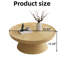 Table basse ronde en noyer rustique 35,43 po avec base conique épaisse, aucun assemblage requis-614508139