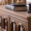 Buffet en bois massif brun et verre