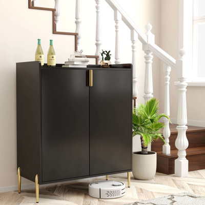 Armoire de bar à vin 2 portes avec support à vin et tablette de rangement réglable, buffet moderne avec charnière à fermeture douce, armoire de salle à manger, armoire à liqueur, chariot à café pour le salon