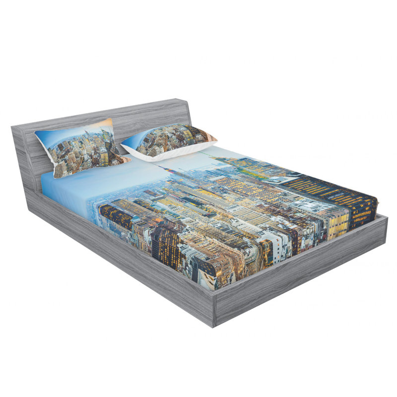 Ensemble de draps New York City, Ensemble de drap pour grand lit avec drap-housse