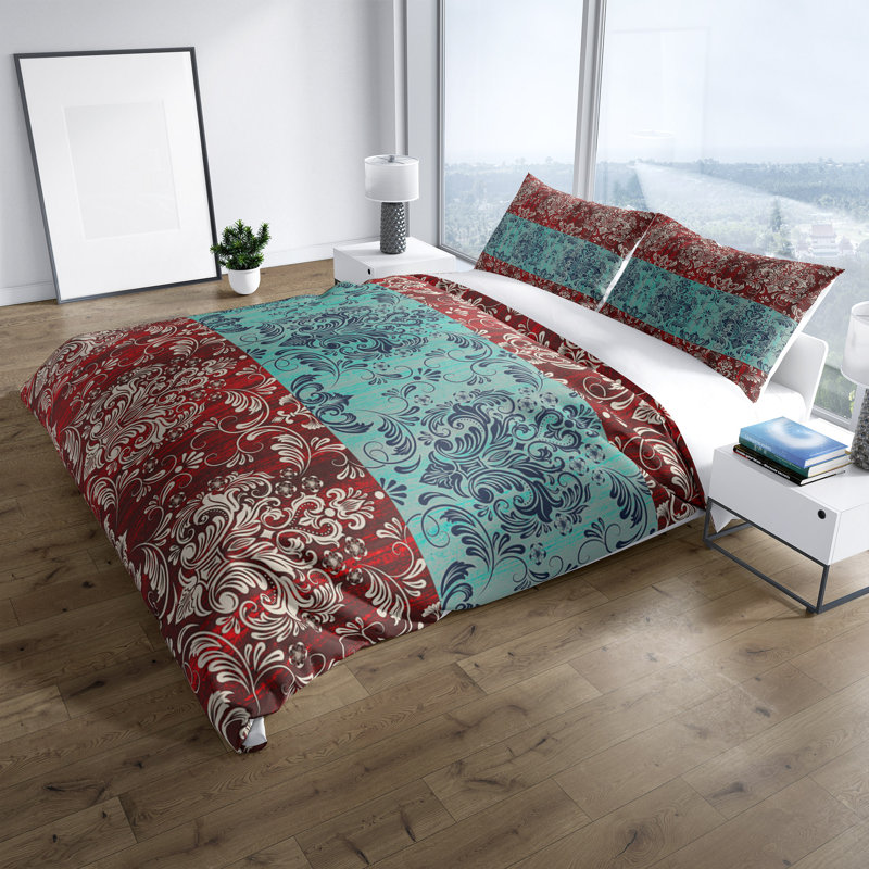 Polyester Damask Duvet Cover, Twin Duvet Cover + 1 Sham