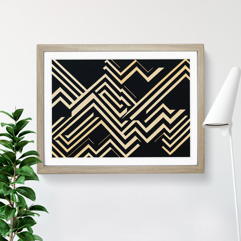 Brave Modern Abstract - Framed Print, 25cm H x 34cm W x 2cm D, Oak Framed