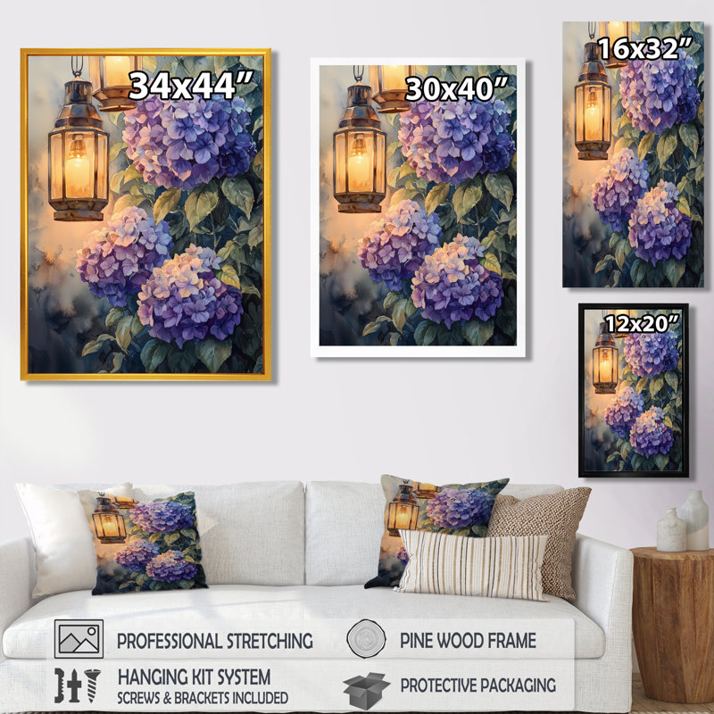 Impression sur toile «Floral», Noir, noir, noir, noir, H 20 po x l 12 po, Reproduction encadrée d'une seule photo