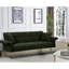 Futon en velours pour espace de vie principal - Bois d'eucalyptus brun, réglable, facile à assembler