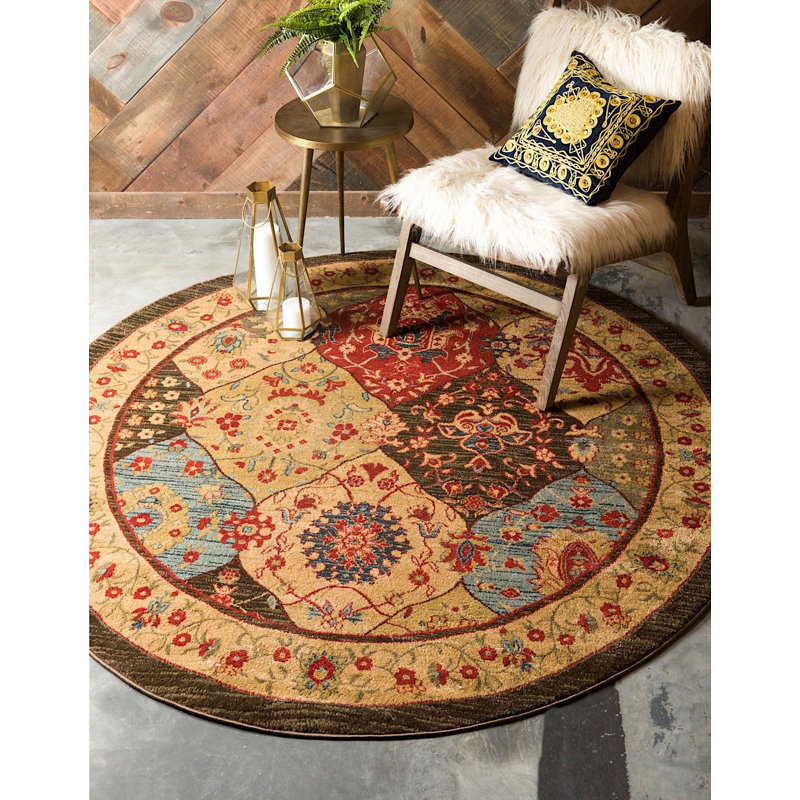 Tapis à motif oriental brun Stirling, Tapis de couloir 2 pi 7 po x 10 pi