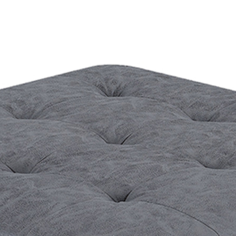 Faux Leather Ottoman, Grey