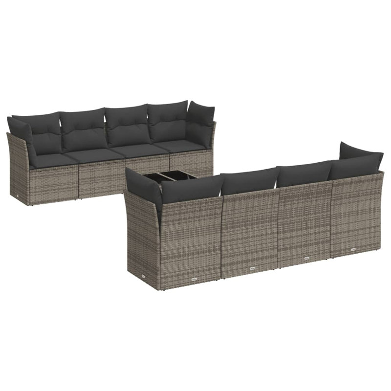 Ensemble de canapé de jardin Vidaxl Gris, gris foncé