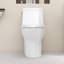 Toilette une pièce avec hauteur de confort et siège à fermeture douce, toilette à double chasse puissante 1 / 1,6 GPF, toilette standard pour la salle de bain, surface en vitrocéramique à nano-vitrage, pleine jupe