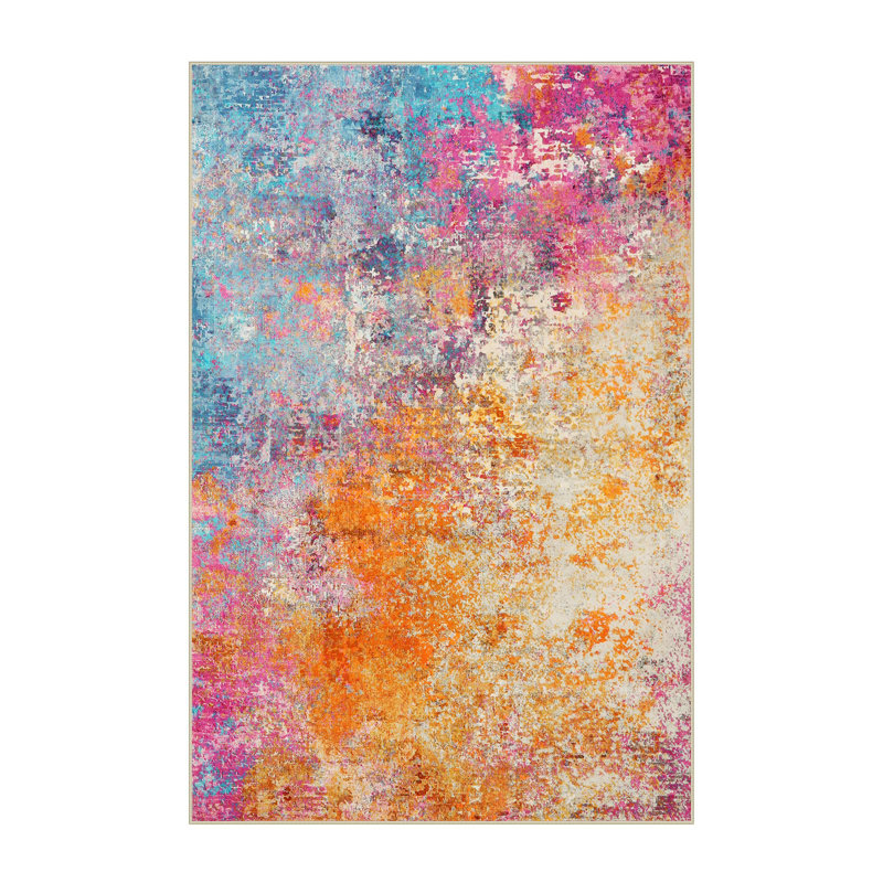 Kayo Modern Abstract Washable Area Rugs for Bedroom Soft Large Accent Carpet for Living Room Home Decor, Rectangle 6' x 9'