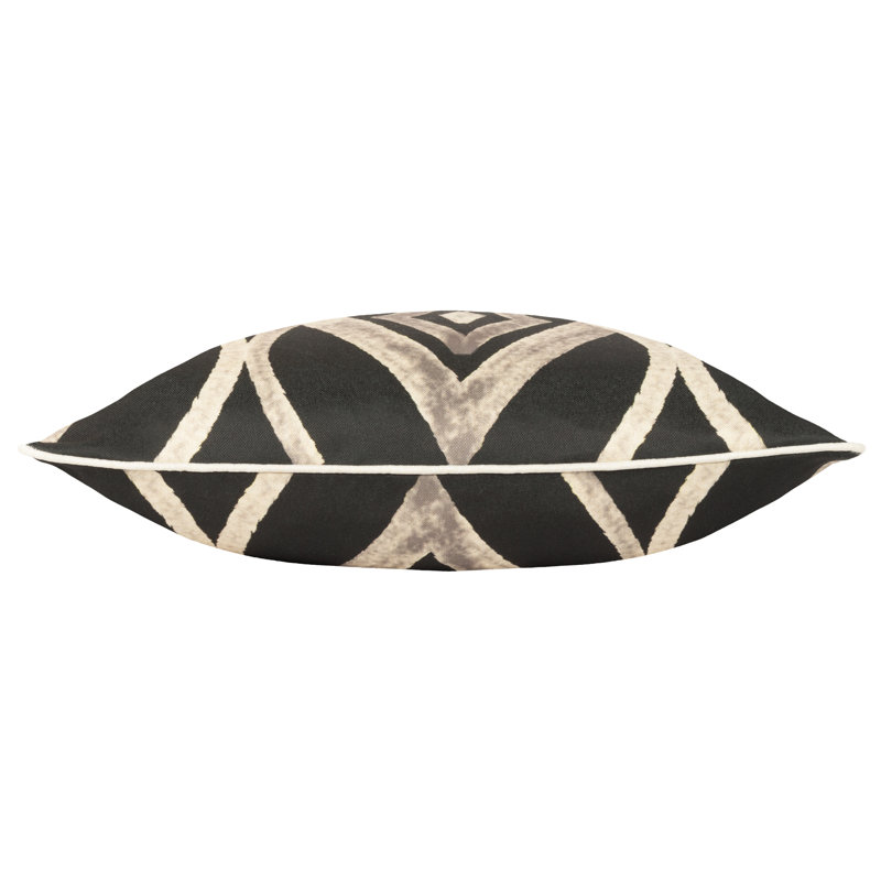 Breannia Ikat Square Throw Cushion Covers, Black, Pillow Cover Only - No Insert