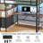 Full Size Loft Bed With L-Shaped Desk And Charging Station,Full Metal Bed Frame With Led Lights,Open Shelves And 3 Fabric Storage Drawers,Loft Beds With Top Bunk -Safety Guard & Stairs-582405278