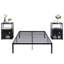 Ensemble de chambre avec lit plateforme et table de chevet en métal 3 pièces Blinni-641607341-641607343