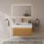 Meuble-lavabo flottant de 36 po avec lavabo, plateau en pierre frittée blanc de Carrare, armoire en chêne clair cannelé, tiroir à capteur DEL, mural, pré-assemblé-232181354-232181358