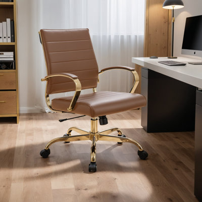 Fauteuil de bureau pivotant en cuir Naudain