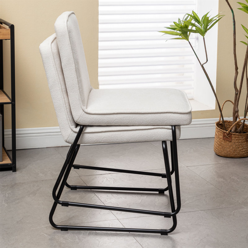  Stackable Dining Chair - Cream Boucle Performance Fabric