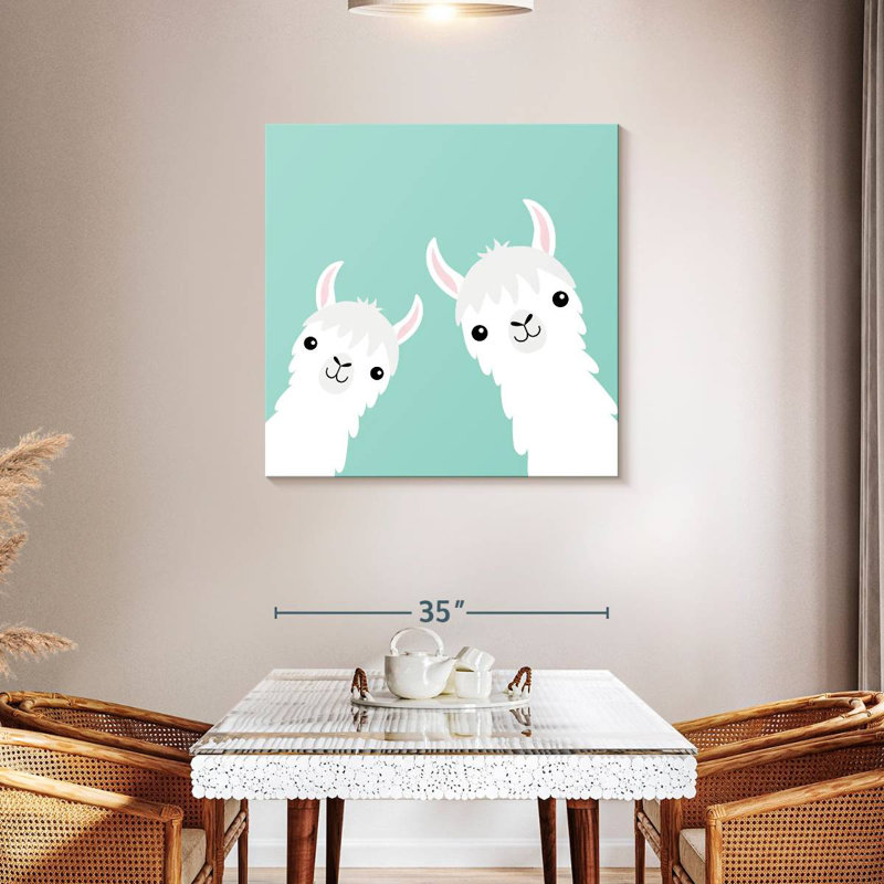 Crowle Cute Cartoon Llamas, 36" H x 36" W