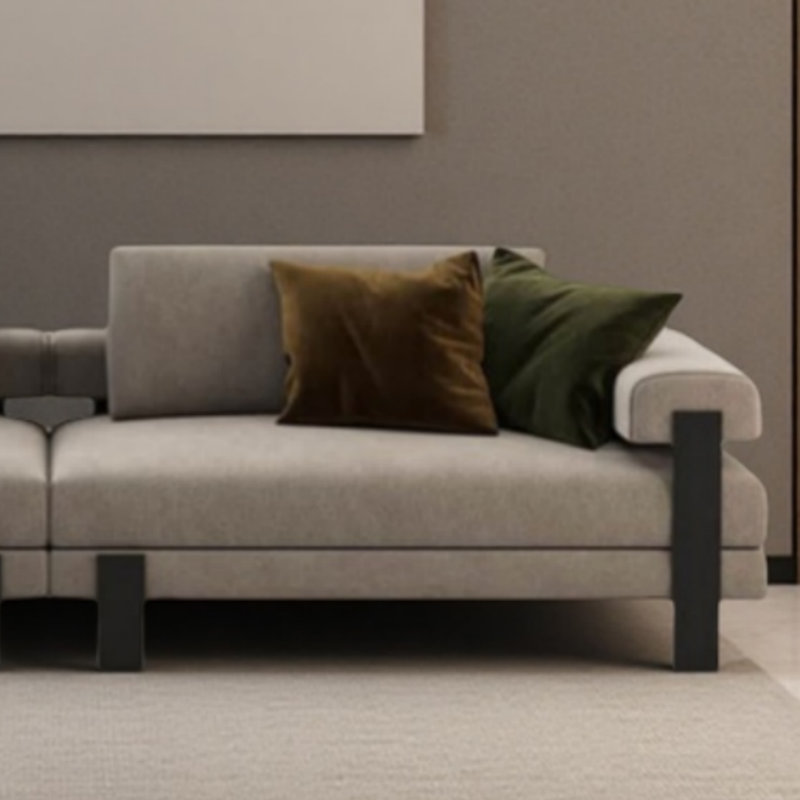 Canapé luxueux avec éléments métalliques, Gris