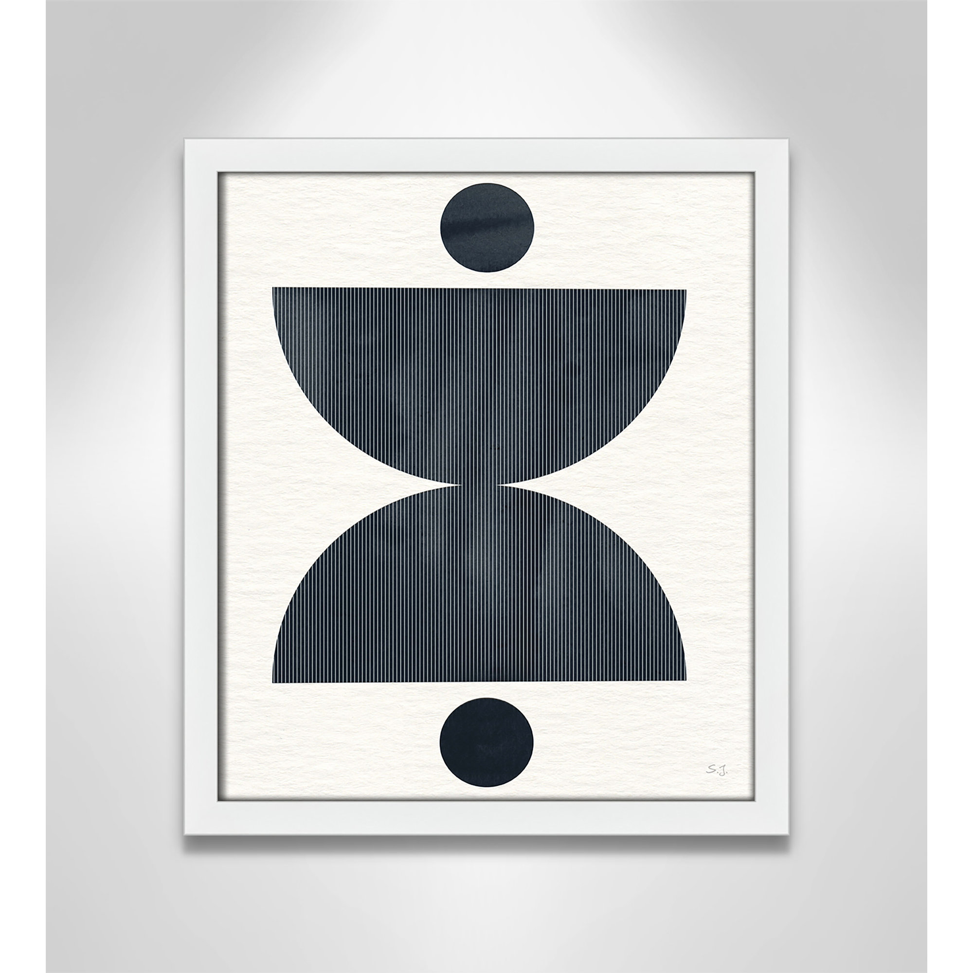 Eclipse II by Susan Jill, Satin White Framed, 15" H x 13" W x 0.75" D