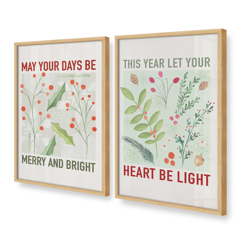 «Heart Be Light», ensemble de 2 reproductions d'art, 14 po x 11 po, Érable américain