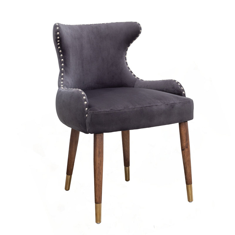Fauteuil demi-tonneau capitonné à dossier capitonné, Gris