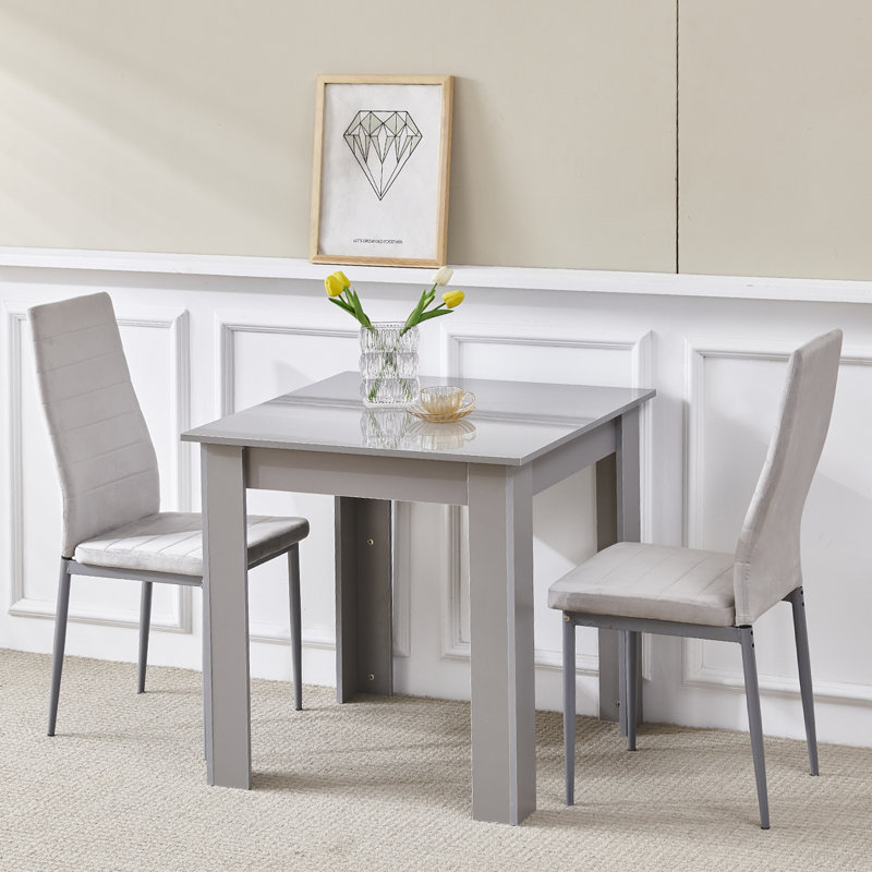 Dining Set, Grey Velvet Line Chairs#2