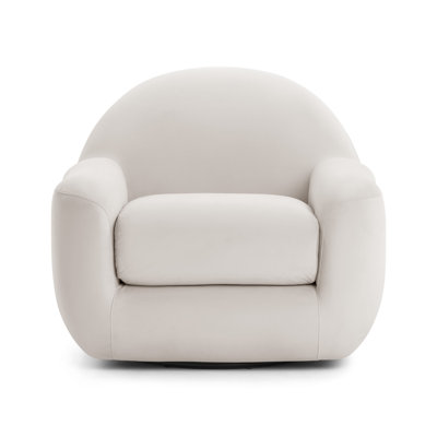 Chaise pivotante en velours crème Tiago