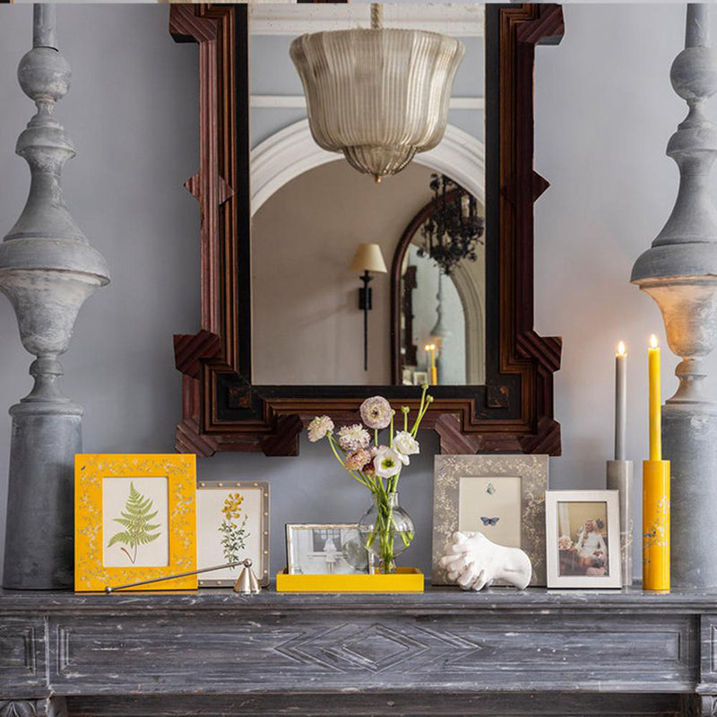 Chinoiserie Candlestick, Yellow