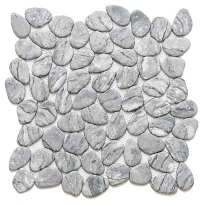 Recycled Cenote Pebble 13" x 13" Glass Mosaic Tile