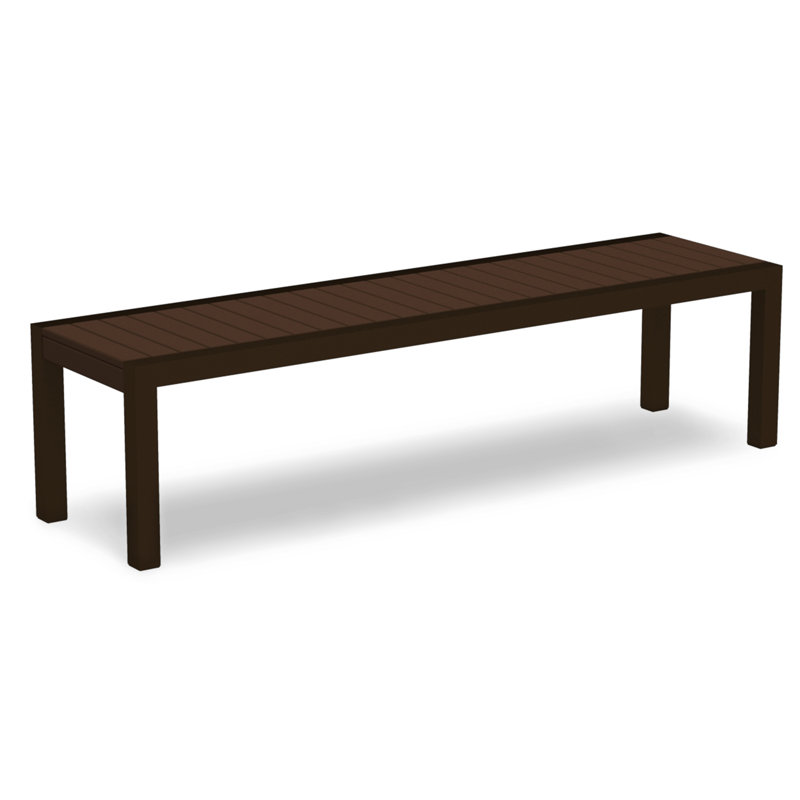 Banc POLYWOOD MOD 68 ", Noir texturé, Acajou