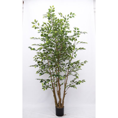 Ficus artificiel de 120 cm, faux arbre tropical réaliste, plante verte en pot pour la décoration intérieure de la maison, du bureau ou du salon
