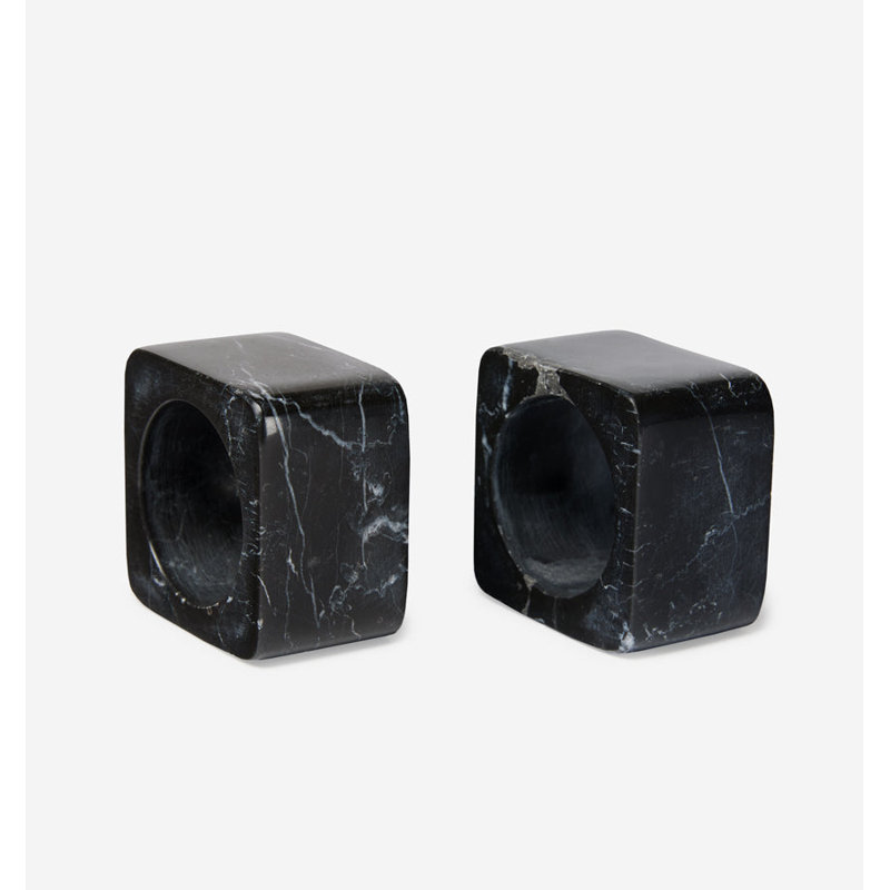 Quadrato Napkin Ring, Black