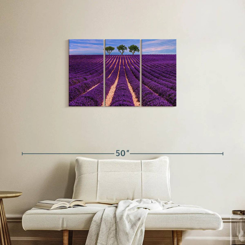 Alvord Provence Summer Lavender Rows, 20" H x 33" W