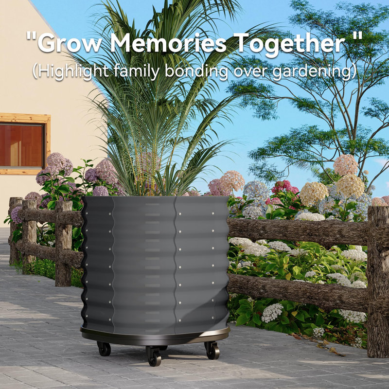 Metal Raised Garden Bed, Gray