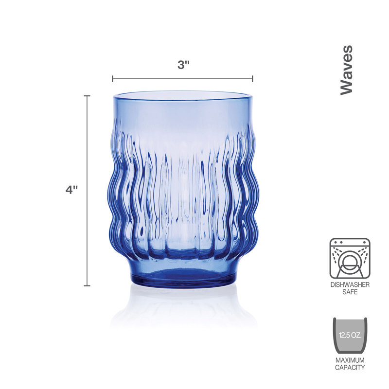 Ensemble de 4 verres à whisky empilables Mikasa Waves, 12,5 onces