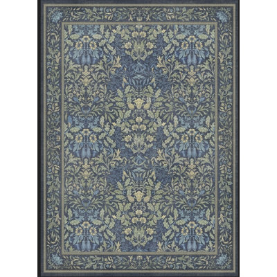 William Morris Botanical Machine Washable Rug, Beige Pink Vintage Floral Non-Slip Area Rug, Arts and Crafts Moody Decorative Rug for Living Room Bedroom