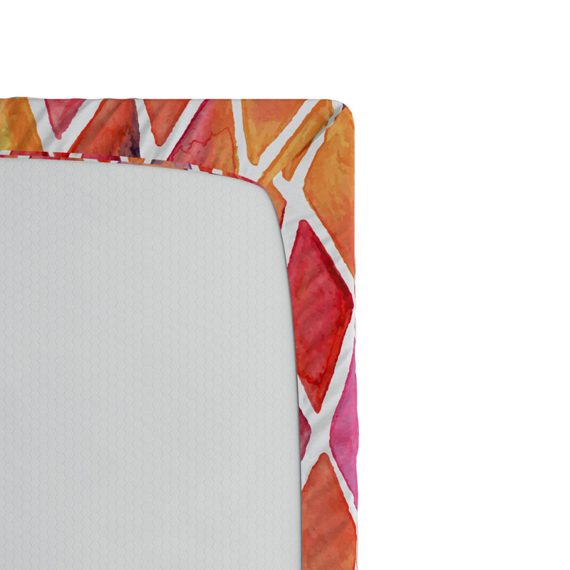 Microfiber Geometric Fitted Sheet, Twin XL Fitted Sheet
