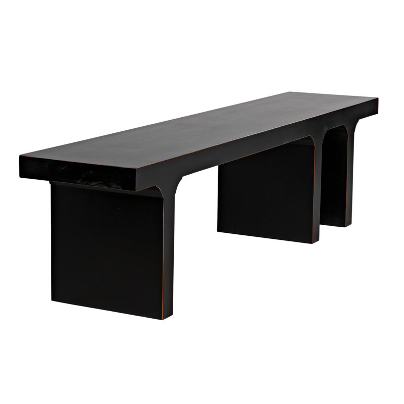 Kir Solid Wood Dining Bench, Black