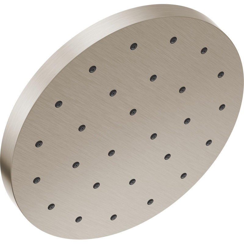 Rain Fixed Shower Head with H2Okinetic Technology, 2.5 GPM, Lumicoat Stainless