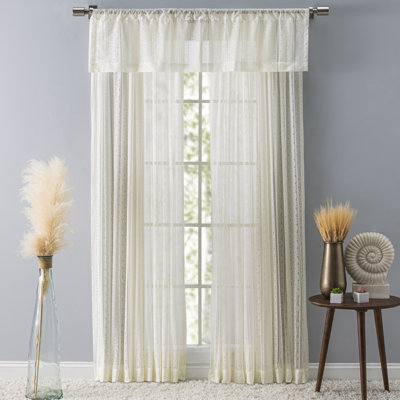 Erial Geometric Lace Semi-Sheer Curtain Panel