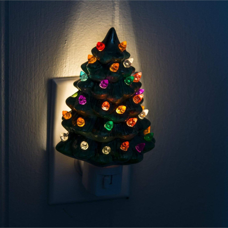 Veilleuse arbre de Noël en céramique - vert
