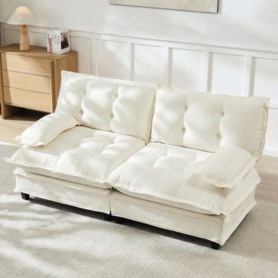 Modular Cloud Couch with Breathable Chenille Fabric
