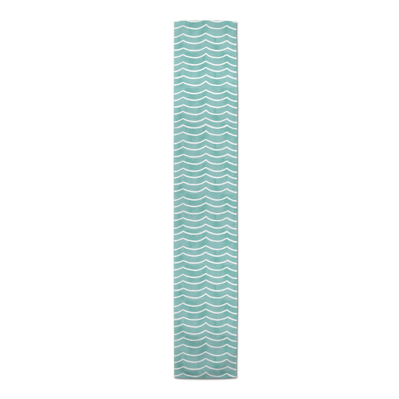 Bauman Soft Waves Table Runner, Teal, 90" L x 16" W