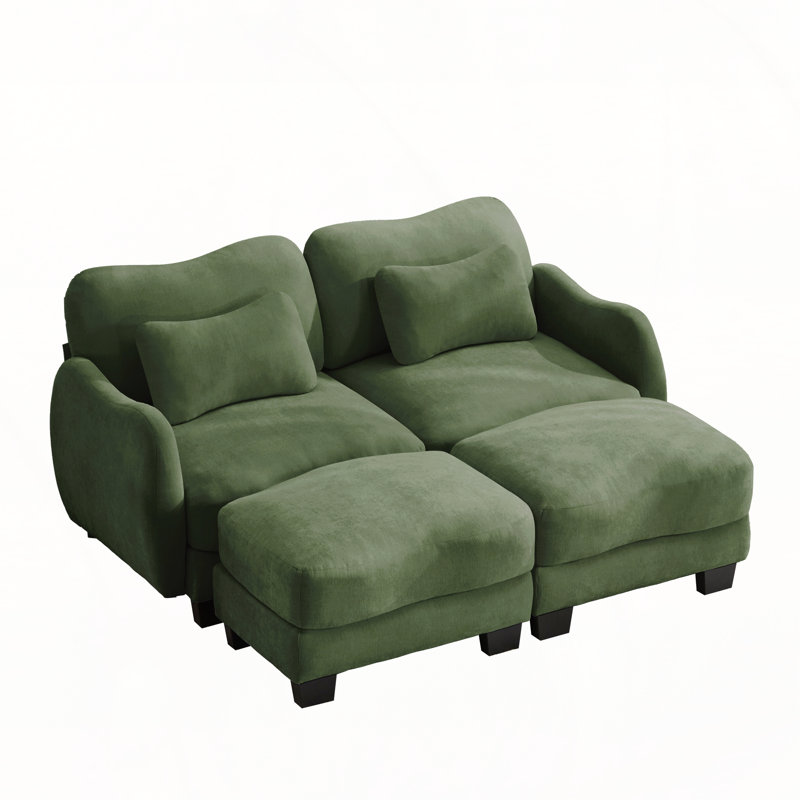 Causeuse avec repose-pieds, Rose Dust