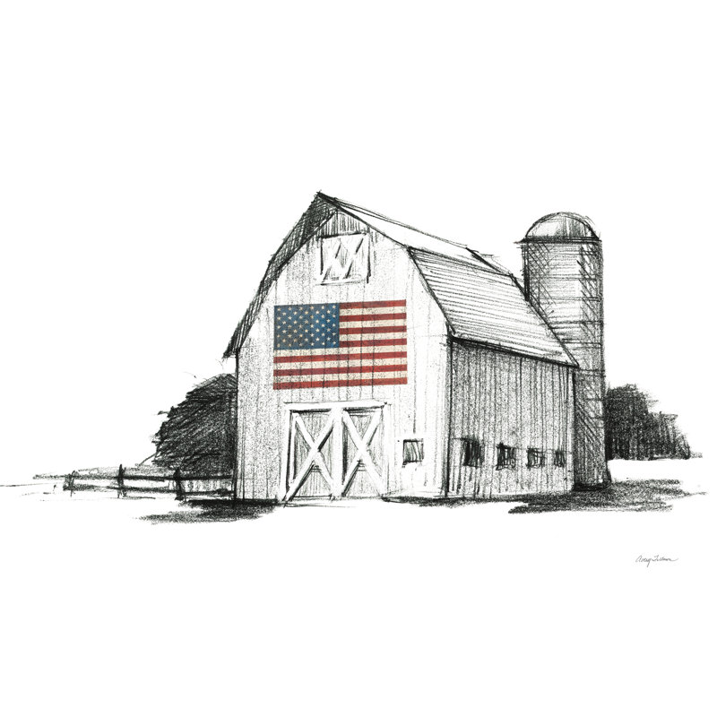 Patriotic Barn by Avery Tillmon - Wrapped Canvas Print, 81cm H x 122cm W x 3.8cm D