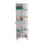 Armoire de coin en lin, cinq tablettes extérieures, une porte, quatre tablettes intérieures-560358770